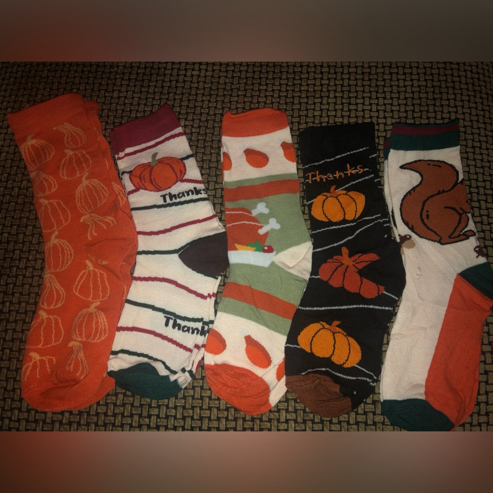 Thanksgiving Socks Size 7/8
